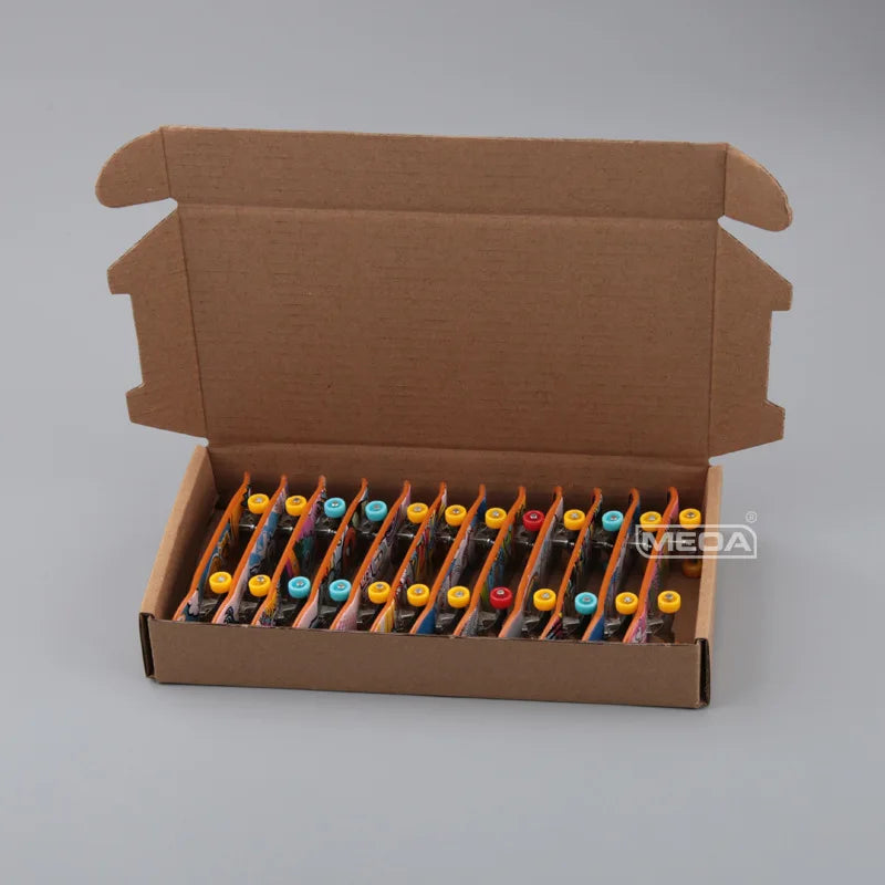 12 Styles Pattern Box Packag Beginner Mini Finger Skateboards DIY Kits Frosted Surface Alloy Finger Skateboard Indoor Home Toys