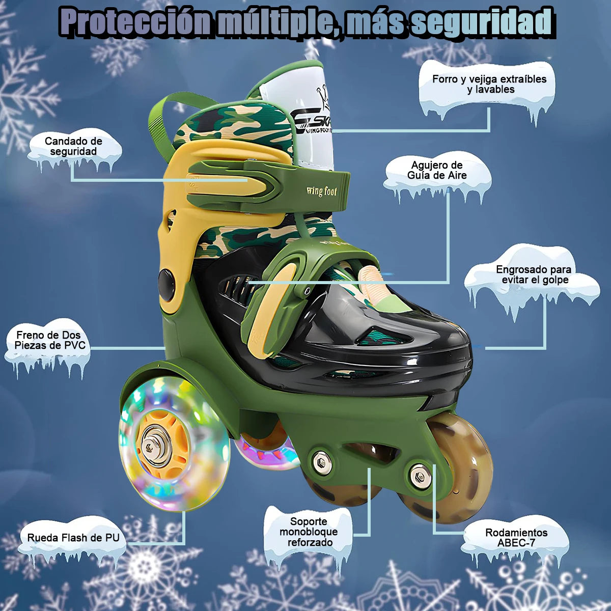 Kids Roller Skates Beginners Three-Point Roller Skates with Light up Wheels Adjustable Safety Assist Roller Skating Shoes