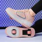New Children'S Parkour Roller Skate Usb Charging Deformation Shoes Kids Adults Unisex Walking Running Casual Sneakers Gift