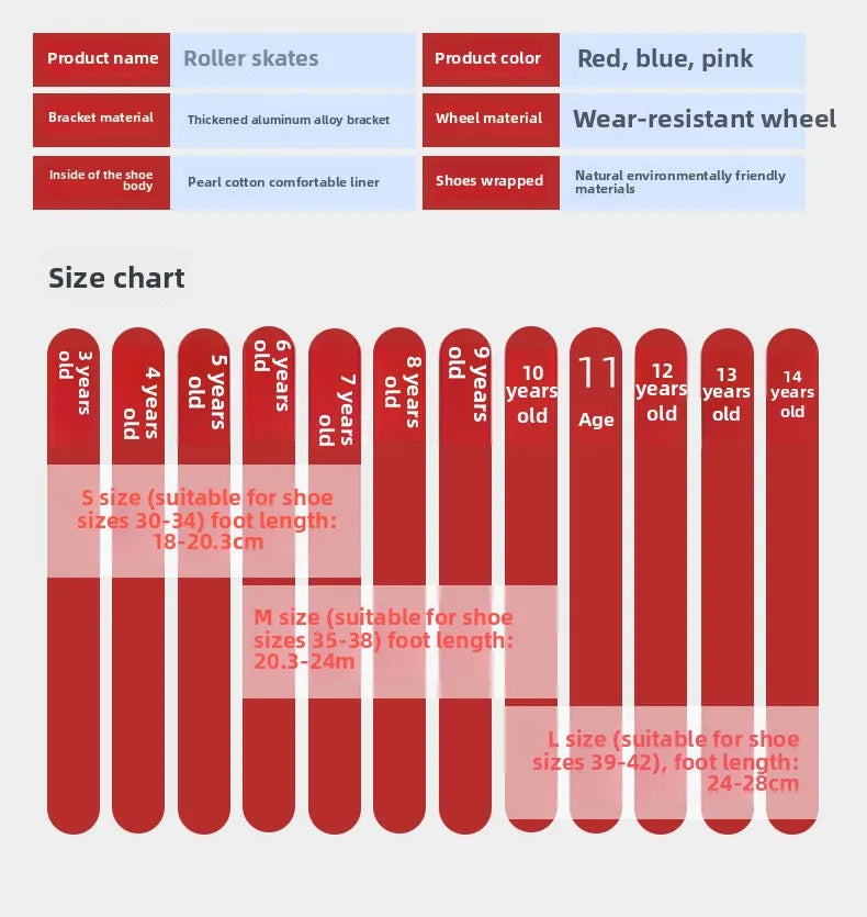 Children's New Flashing Double Row Four-Wheel Shoes Boys and Girls Ice Skates Children's Roller Shoes