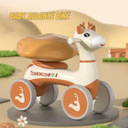 Four Wheels Children Balance Bike with Music Lights Infant Baby Walker Toddler First Bicycle Ride on Toy Gifts for Kids Aged 1-3