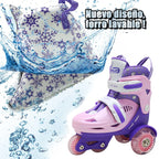 Kids Roller Skates Beginners Three-Point Roller Skates with Light up Wheels Adjustable Safety Assist Roller Skating Shoes