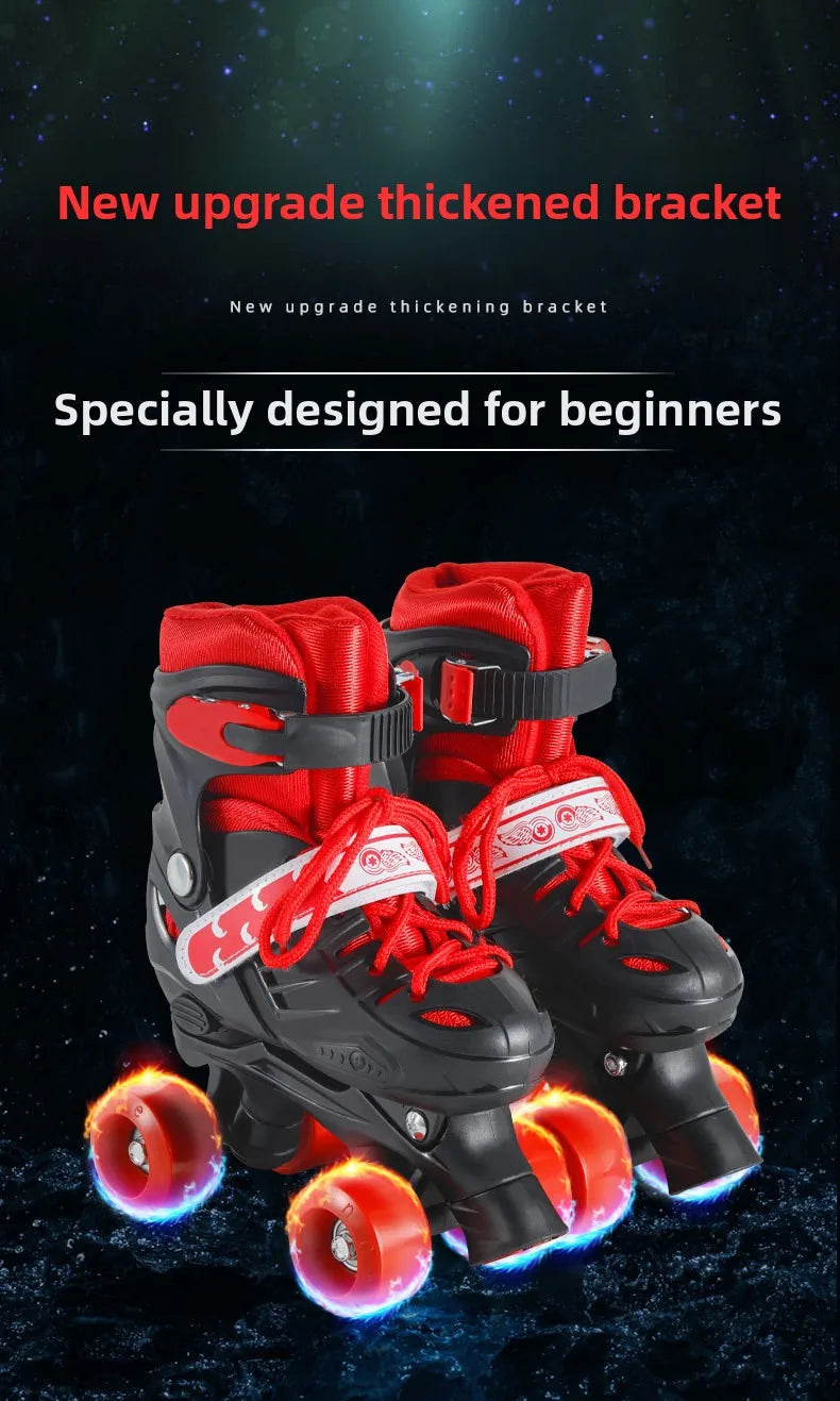 Children's New Flashing Double Row Four-Wheel Shoes Boys and Girls Ice Skates Children's Roller Shoes