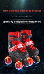 Children's New Flashing Double Row Four-Wheel Shoes Boys and Girls Ice Skates Children's Roller Shoes