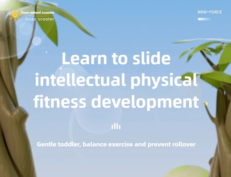 Baby Cartoon Glider Bike Toddler Balance Training 4 Wheels Scooter Outdoor Ride on Toys Baby Walker Gifts for Children Aged 1-3