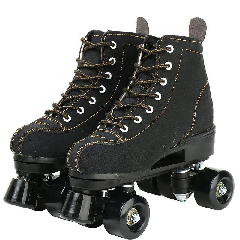 Pink Purple Blue Women Double Row Roller Skates Leather Breathable 4 wheel Sliding Skating Rollers sneakers size 31 32 33 34 35