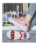 Detachable Wheel Roller Skate Shoes Children's Speed Roller Skates Boys' Sports Racing Sneaker with 2 Wheels Ice Skating Shoes