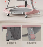 Baby Walker 7-speed Adjustable Music Multi-function Anti-O-leg Anti-rollover Folding Baby Walker for 6-18 Months