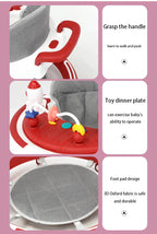 Foldable and adjustable baby multi-function walker Newborn learning cart with music with wheels and seats