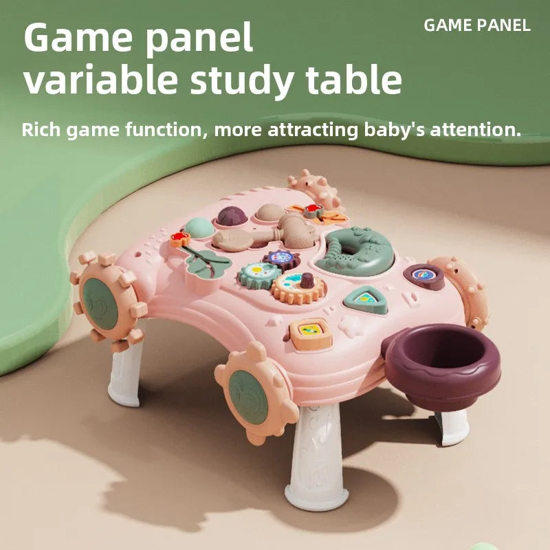 Multifunctional Baby Stroller & Walker - Foldable Portable Hand-Slide Learning Toy with Anti-Tip Design with Music & LED Lights