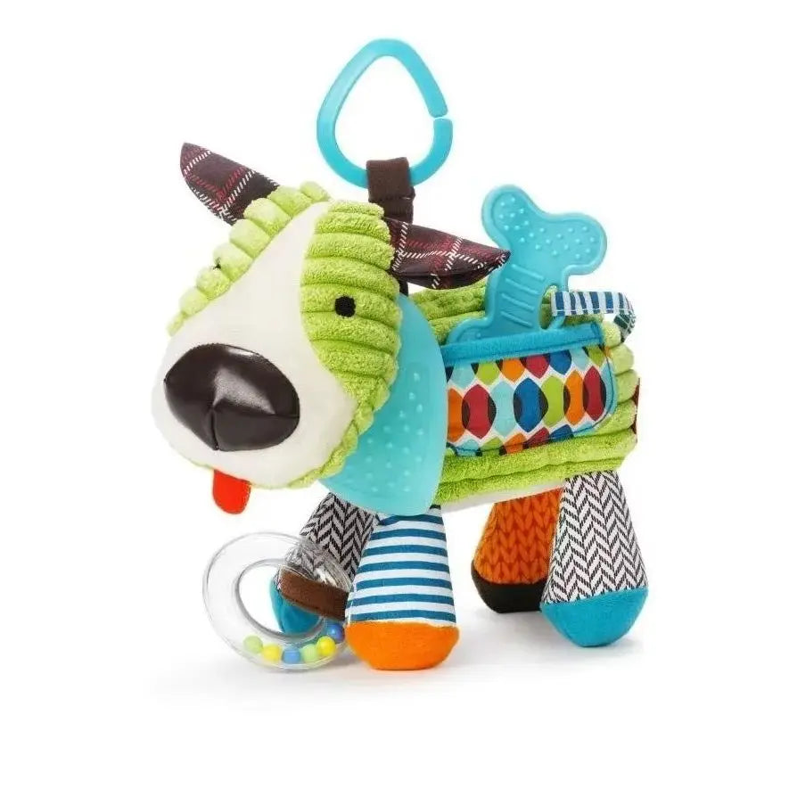 2-in-1 Fun Baby Activity and Teething Toy with Multi-Sensory Rattle and Textures,