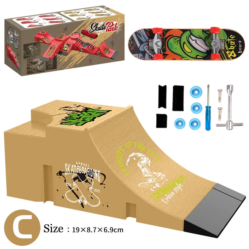 Fingertip Skateboard Children Toys Finger Sports Field Training Props Park Ramp Railings Slope Model Fingertip Skateboard Games