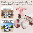Mini Baby Balance Bike with Music & Lights Anti-slip Children Bicycle 4 Wheels Multifunction Walker Balancing Scooter
