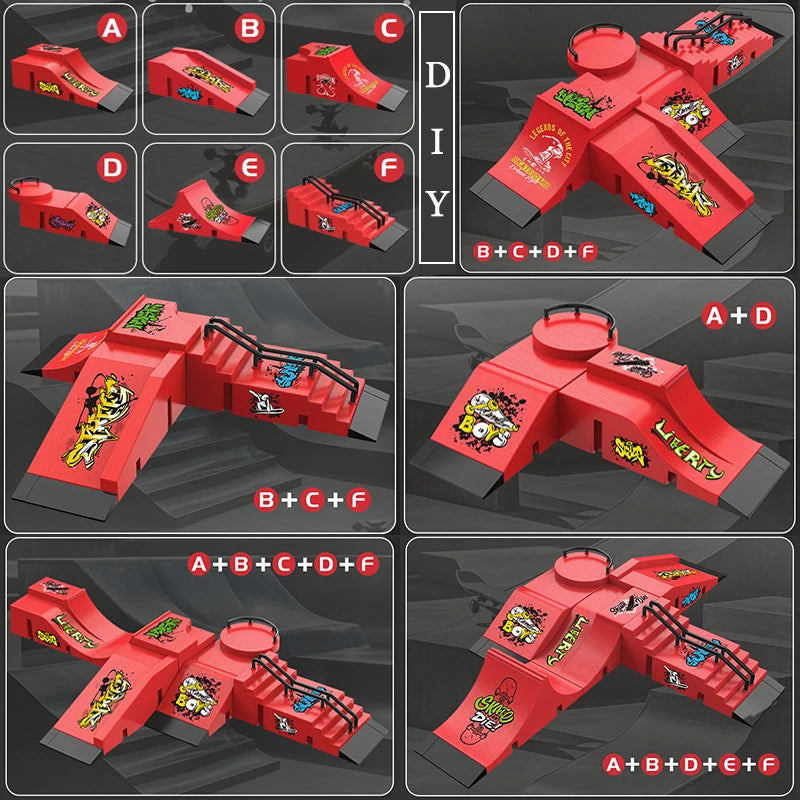 Children's finger sports toys skateboard Finger skateboard props table Creative novelty mini fingertip arc slide toys