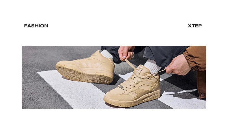 Xtep Yi Xing Cotton Shoes For Men 2024 Winter Shoes Rebound Soft Leisure Durability Support Skateboard Shoes 876419370007