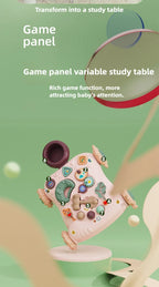 Multifunctional Baby Stroller & Walker - Foldable Portable Hand-Slide Learning Toy with Anti-Tip Design with Music & LED Lights