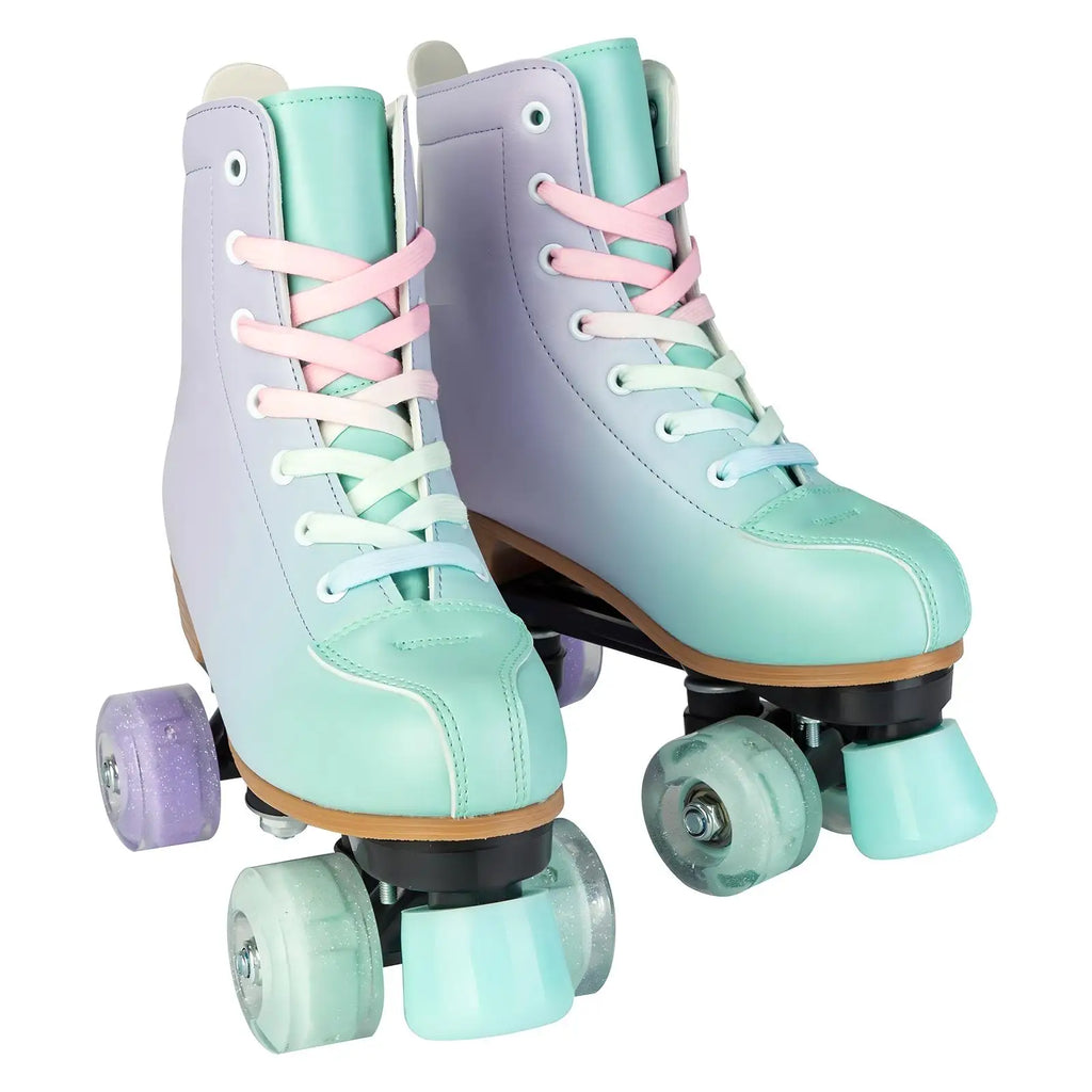 size 32 -41 Leather Double Row Roller Skates Inline Skate Shoes 4 Wheels Sneakers Women Men Adults Outdoor Sports Ice Skating
