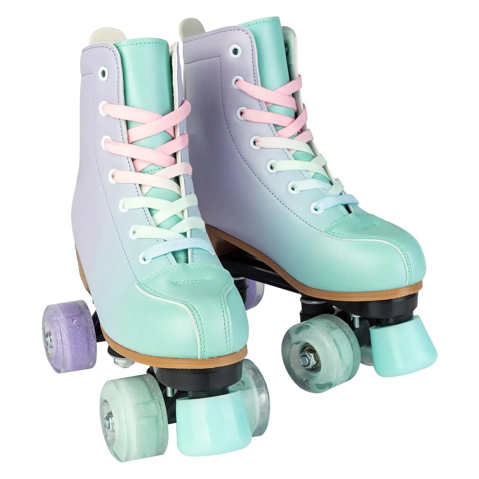 size 32 -41 Leather Double Row Roller Skates Inline Skate Shoes 4 Wheels Sneakers Women Men Adults Outdoor Sports Ice Skating