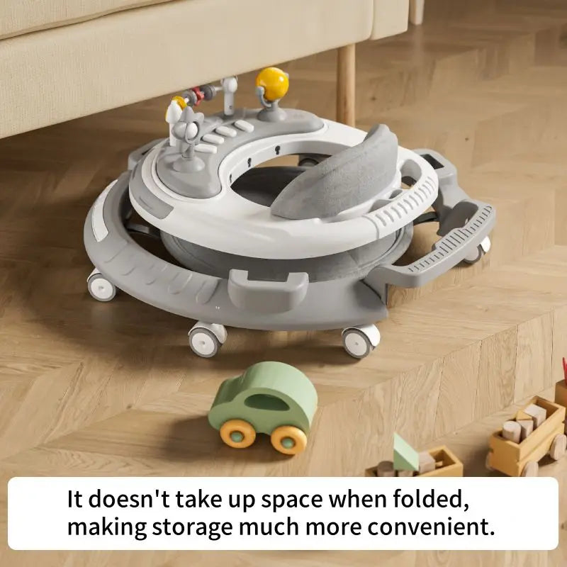 6-30 months old baby foldable baby walker multi-functional baby walking aid cart with music disc baby walker anti-slip cart