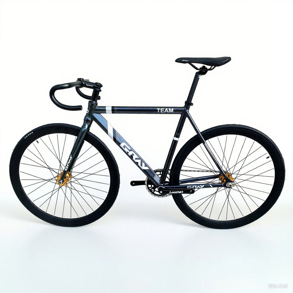 Fixed Gear Bike GRAY TEAM Fixie Bicycle Aluminum Alloy Material Frame With 40mm Rim Height Wheels