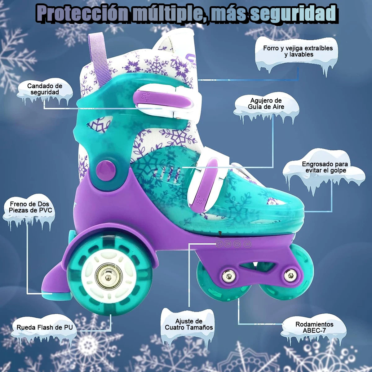 Kids Roller Skates Beginners Three-Point Roller Skates with Light up Wheels Adjustable Safety Assist Roller Skating Shoes