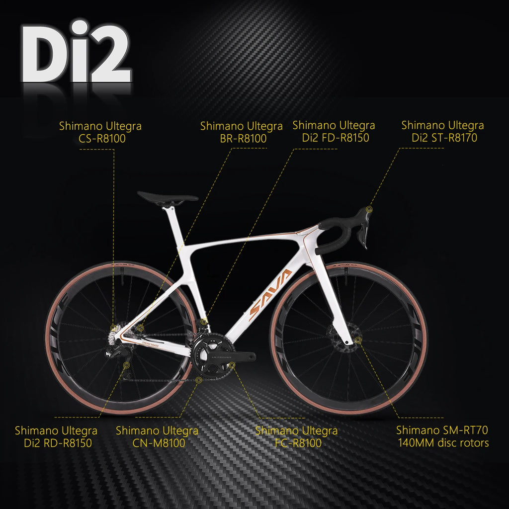 SAVA Dream Maker Full Carbon Road Bike Electronic Shift SHIMAN0 Ultegra 8170 Di2 24-Speed 7.4kg Race Bike