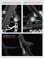 SAVA A7L Low-Priced Carbon Fiber Road Bike with SENSAH 7120 Kit 24 Speed Lightweight 8.9kg Road Bike Race Bike