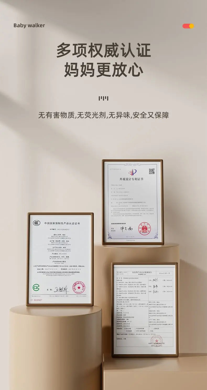 Baby Walker 7-speed Adjustable Music Multi-function Anti-O-leg Anti-rollover Folding Baby Walker for 6-18 Months