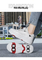 Detachable Wheel Roller Skate Shoes Children's Speed Roller Skates Boys' Sports Racing Sneaker with 2 Wheels Ice Skating Shoes