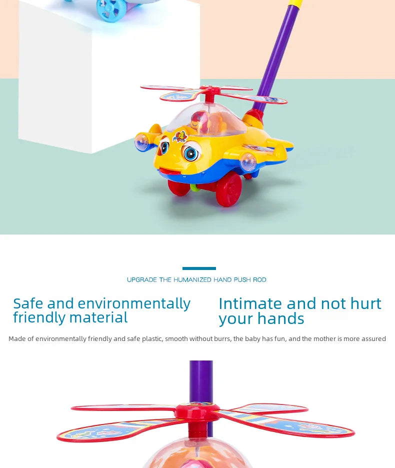 Children's Baby Walker Hand Push Airplane Toy Boys Girls Learning To Walk Infant Step Stool Stall Toy Baby Carrier