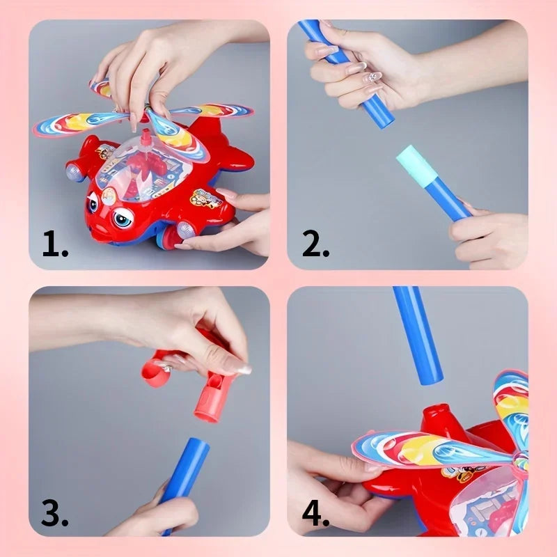 Baby Walker Toy Children's Carts Hand Push Toddler Toy Plane Car Toy Push Along Walking Toy for Kids Children Boys Girls