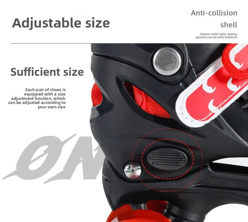 Children's New Flashing Double Row Four-Wheel Shoes Boys and Girls Ice Skates Children's Roller Shoes