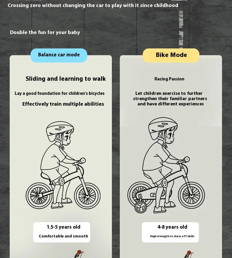 Children's Bicycle Balance Car Two-in-One2-8Baby Boys and Girls Scooter