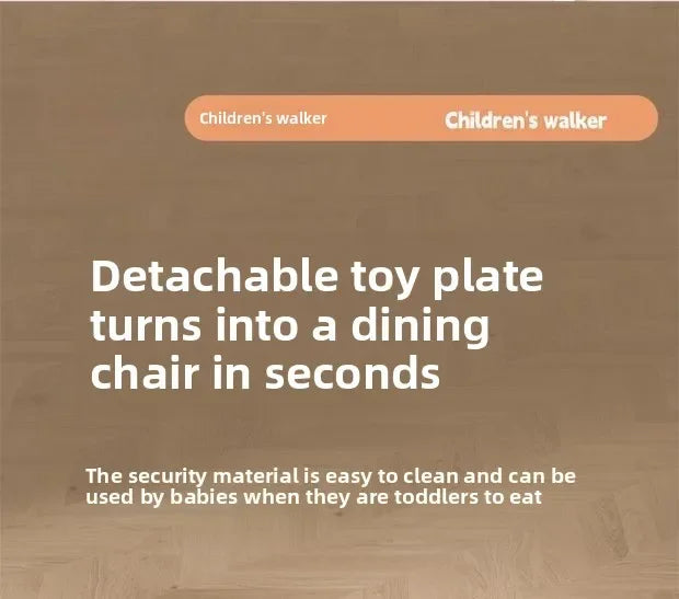 New 4-in-1 Multifunctional Baby Walker Anti-Bow Legs Anti-Tip Design 360° Swivel Silent Wheels Suitable 6-18 Months Solid Color