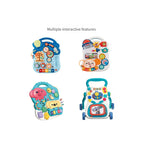 Baby Walker Toy Infant Music Learning Walking Trainer Anti-Tip Multifunctional Push Assist Wheels Activity Stroller for Toddlers