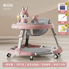 Baby Walker 7-speed Adjustable Music Multi-function Anti-O-leg Anti-rollover Folding Baby Walker for 6-18 Months