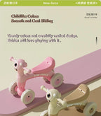 Baby Cartoon Glider Bike Toddler Balance Training 4 Wheels Scooter Outdoor Ride on Toys Baby Walker Gifts for Children Aged 1-3