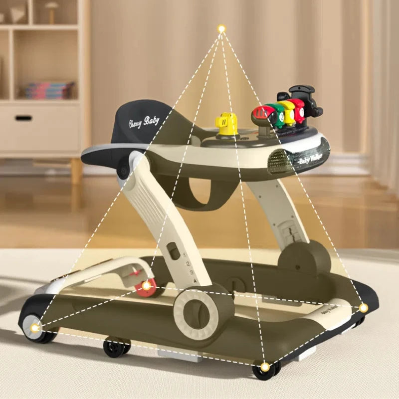 Baby Walker Anti-O-leg Rollover Multi-functional Baby Walker Anti Rollover Silent Universal Wheel Rollover Multi-functional