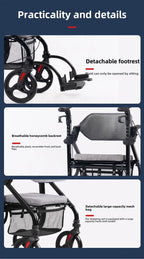 Wheelchair walker special assisted walking for the elderly, rehabilitation walking car, elderly people can push or sit
