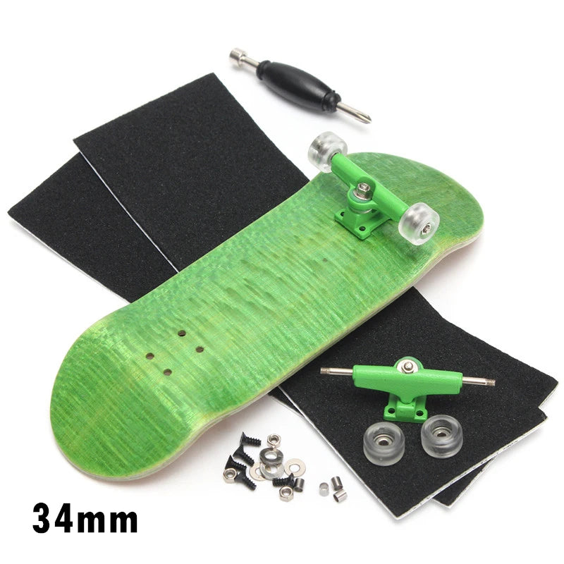 34mm 32mm Maple Wooden Fingerboard Complete Finger Skateboard with Truck and Wheels