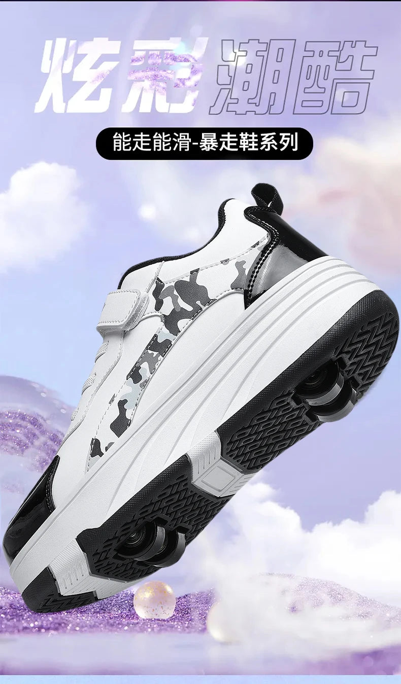 Roller Skate Shoes Kids Snickers With Wheels Children Rollerskates Fashion Outdoor Sports Shoes Girls Boys Gifts For Kids