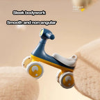 Cute 4 Wheels Baby Balance Bike with Music & Light Cartoon Mini Walker Balancing Sturdy Anti-slip Kids Scooter For 1-3 Years Old