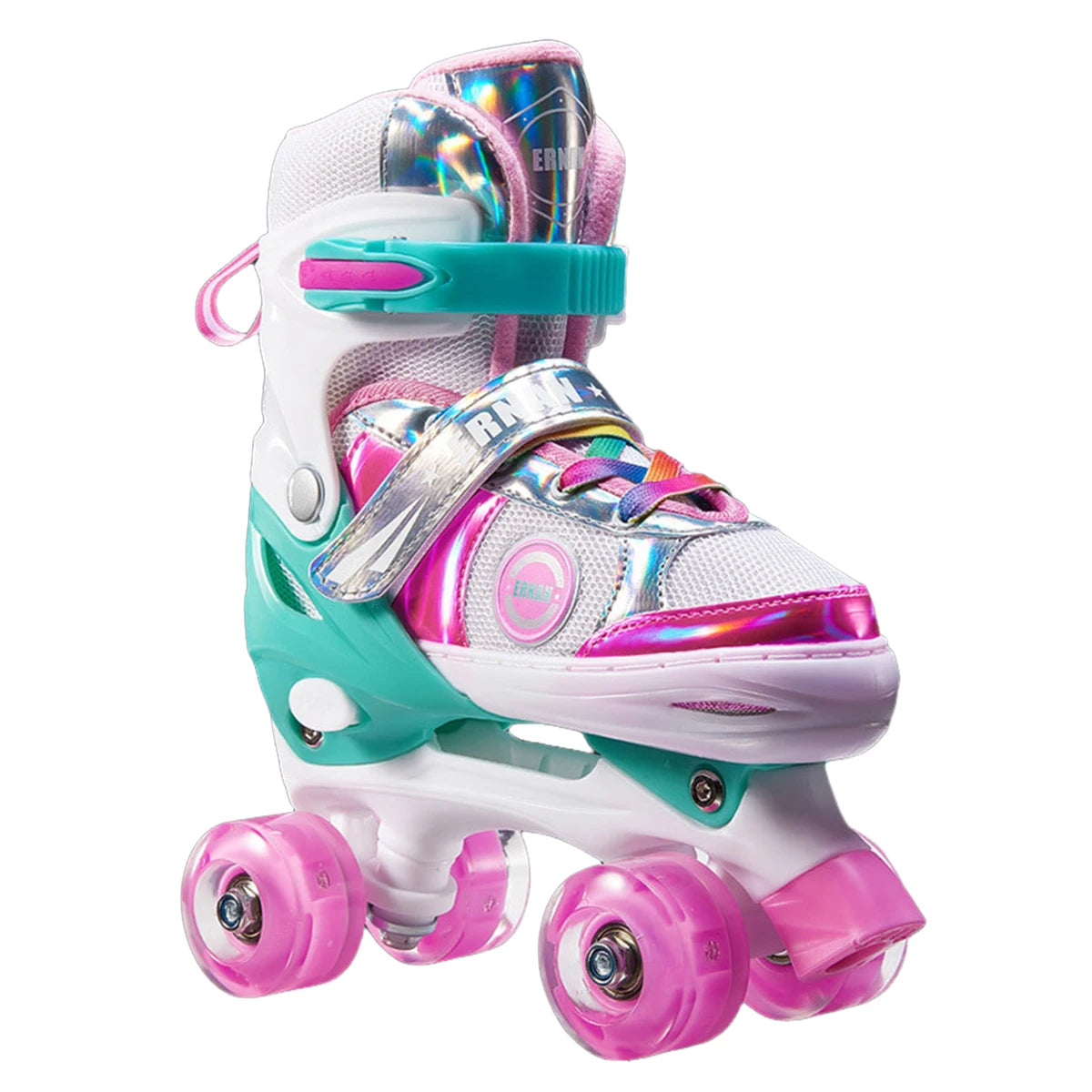 Boys Girls Kids Skates Children Roller Skates Skating Shoes PU Flashing 4 Wheels Roller Skates Sliding Adjustable Quad Sneakers
