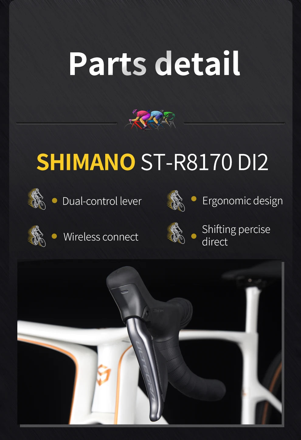 SAVA Dream Maker Full Carbon Road Bike Electronic Shift SHIMAN0 Ultegra 8170 Di2 24-Speed 7.4kg Race Bike