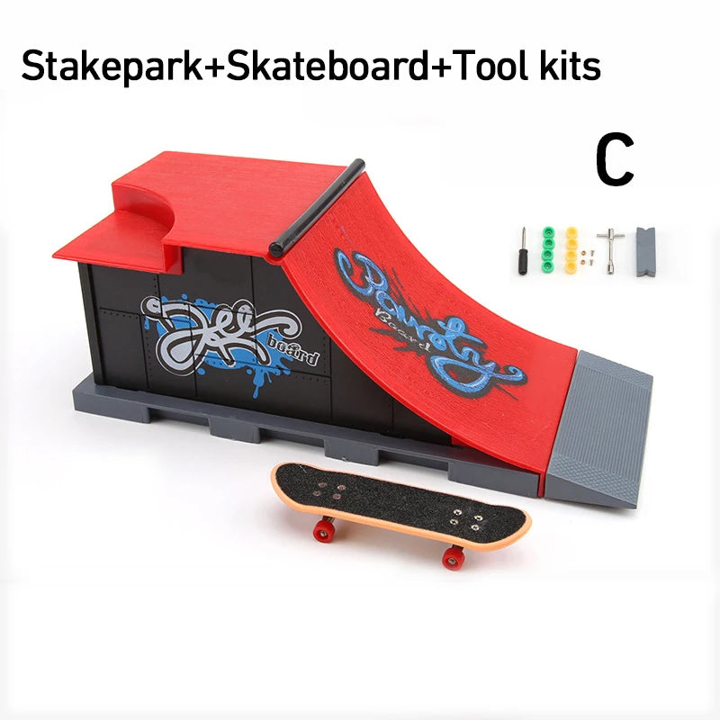 Professional Finger Skateboard DIY Skate Park Ramp Parts Tech Deck Scene Venue Combination Sets Novelty Toys Gift For Kids Child