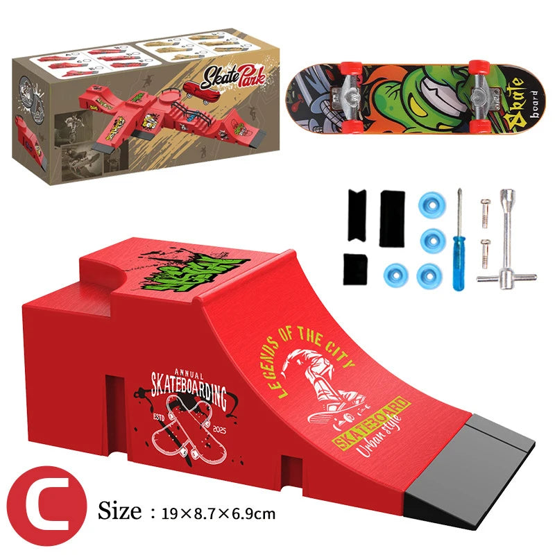 Fingertip Skateboard Children Toys Finger Sports Field Training Props Park Ramp Railings Slope Model Fingertip Skateboard Games