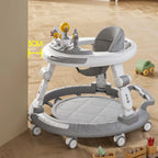 6-30 months old baby foldable baby walker multi-functional baby walking aid cart with music disc baby walker anti-slip cart