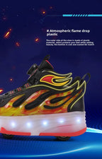 Roller Sneakers Kid Sport Gym Footwear Roller Skates 4 Wheels USB Charge Illuminated Shoes Boys Girls Casual Skateboard Shoes