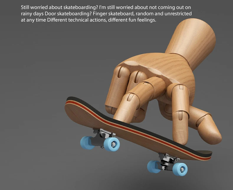 Puzzle Toy Finger Skateboard Maple Wood Fingerboard Hobbies Novelty Anti Stress Sensory Toys For Boy Mini Funny Cute Skate Gift