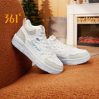 361 Degrees Women Plush Skateboard Shoes Leather Warm Water-repellent Non-Slip Soft Rebound Comfort Female Sneakers 682446613B